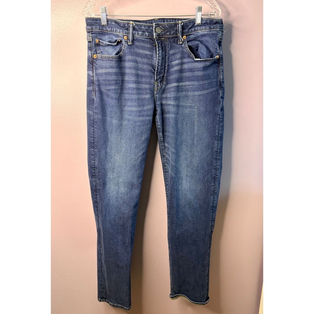 American Eagle Airflex+ Slim Fit Jeans Mens 34x34 Blue Medium Wash Stretch Denim
